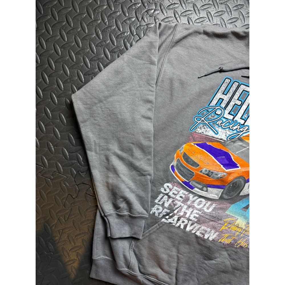 NovaMen Hell Bent Racing Graphic Hoodie Mens Large Charcoal Grey Sweatshirt 48 - Picture 3 of 7